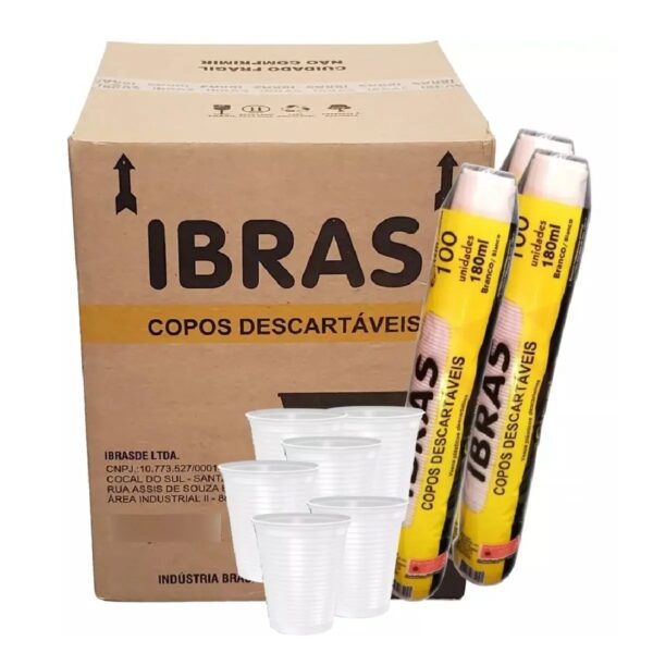 Caixa de Copo Descartável 180ml Branco Uni Ibras - Copo Descartável (Unidade)