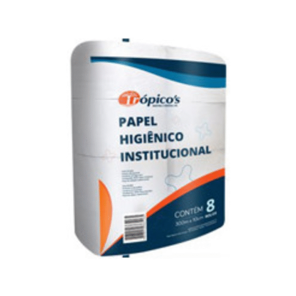 PAP HIG TRÓPICOS ROLÃO 300 X 10 8 ROLOS BRANCO