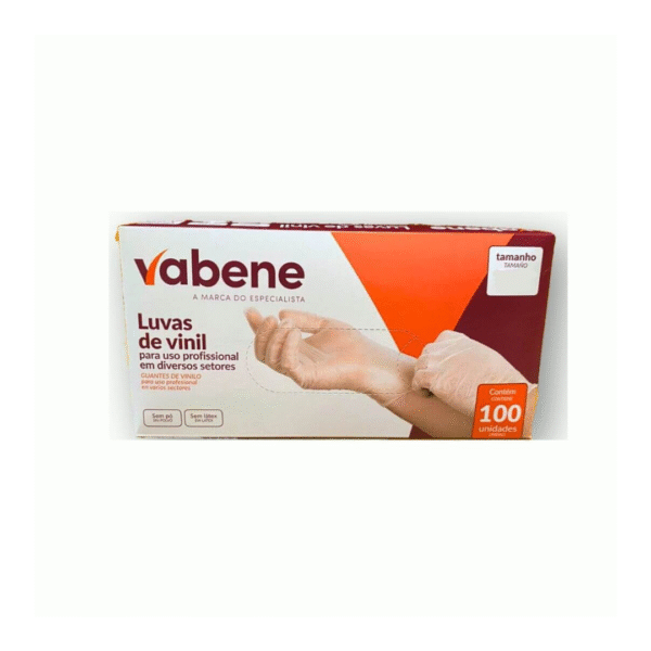 LUVA VINIL VABENE G CAIXA C/100UN