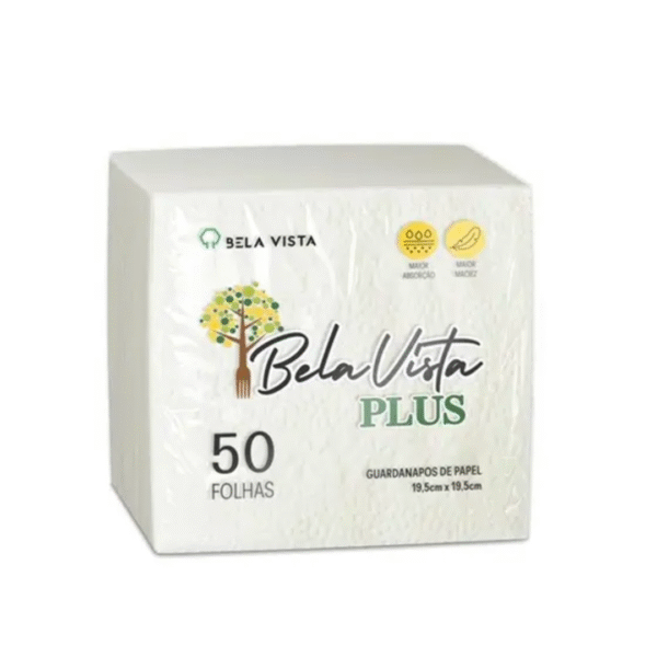 GUARDANAPO BELA VISTA PLUS 19,5CMX19,5CM COM 50 FOLHAS