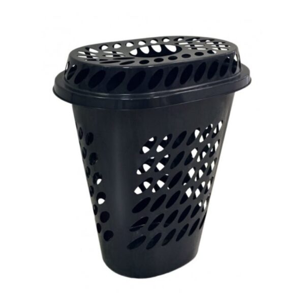 CESTO TELADO OVAL 60 LITROS PRETO