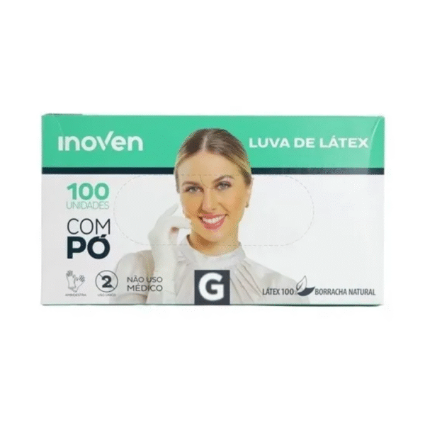 LUVA LÁTEX COM PÓ M CX COM 100