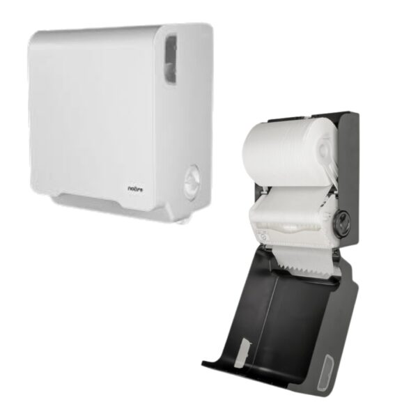 DISP AUTOCORTANTE P/TOALHA BOBINA MECANICO BRANCO/PRETO BRAVE