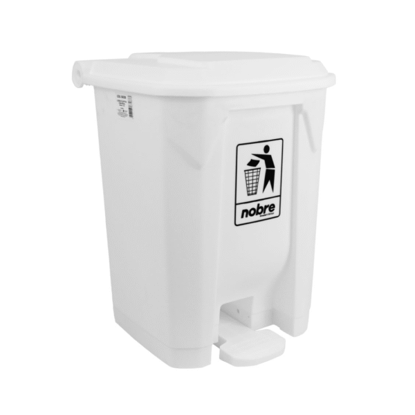 LIXEIRA plástica C/PEDAL 30L BRANCA NOBRE