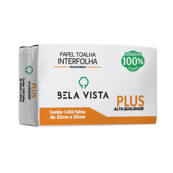 PAP TOALHA INTERFOLHADO PLUS 20 X 20 CM 1.000 FOLHAS BELA VISTA