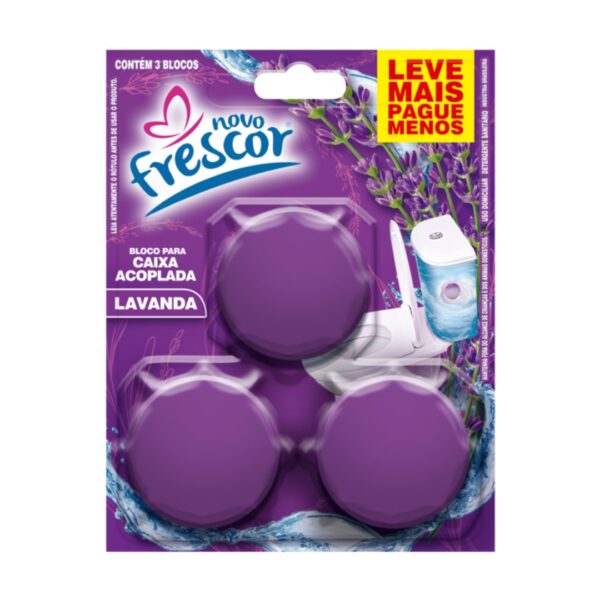 BLOCO P/ CAIXA ACOPLADA C/3 45G LAVANDA FRESCOR