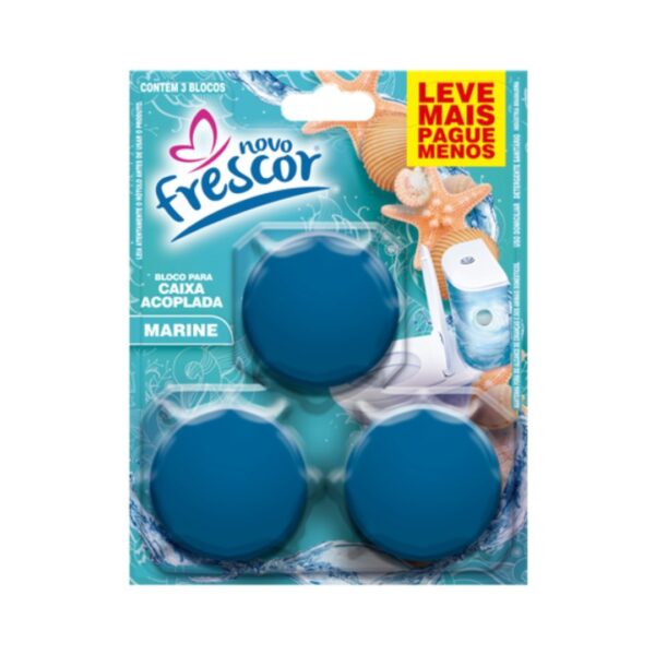 BLOCO P/ CAIXA ACOPLADA C/3 45G MARINE FRESCOR