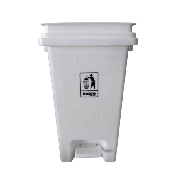 LIXEIRA plástica C/PEDAL 15 LITROS BRANCA NOBRE