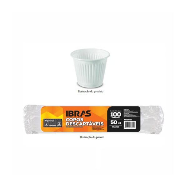 COPO 50ML BRANCO IBRAS