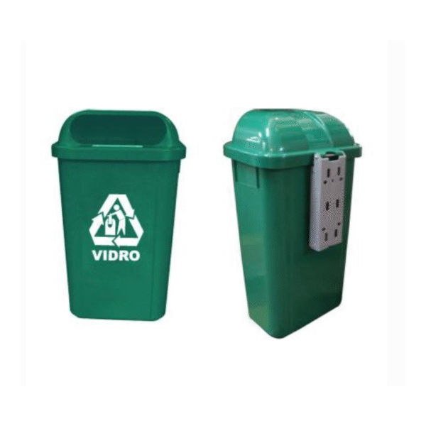 LIXEIRA 50L C GRAV PLÁSTICO VERDE BRALIMPIA