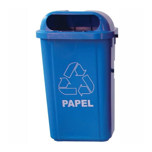 LIXEIRA 50L C GRAV PLÁSTICO AZUL BRALIMPIA
