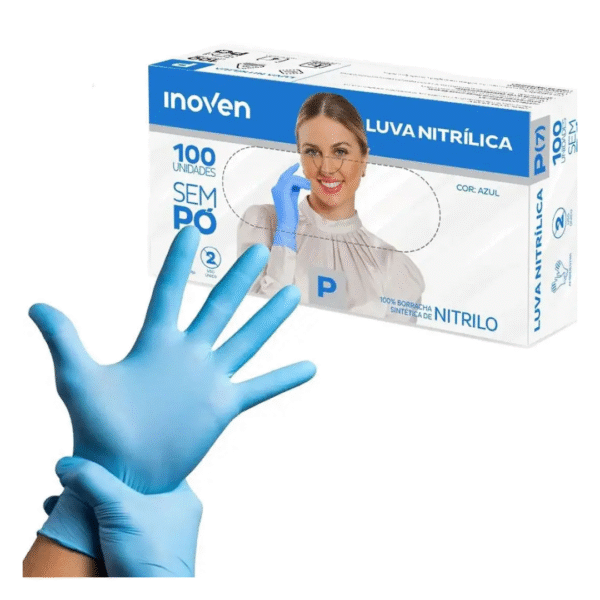 LUVA nitrilica AZUL G INOVEN C/100