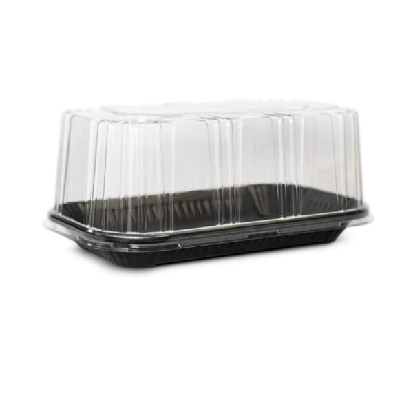 BANDEJA EPS FF64 PRETA TAM16X27 X11,4CM TAMPA PET ALTA