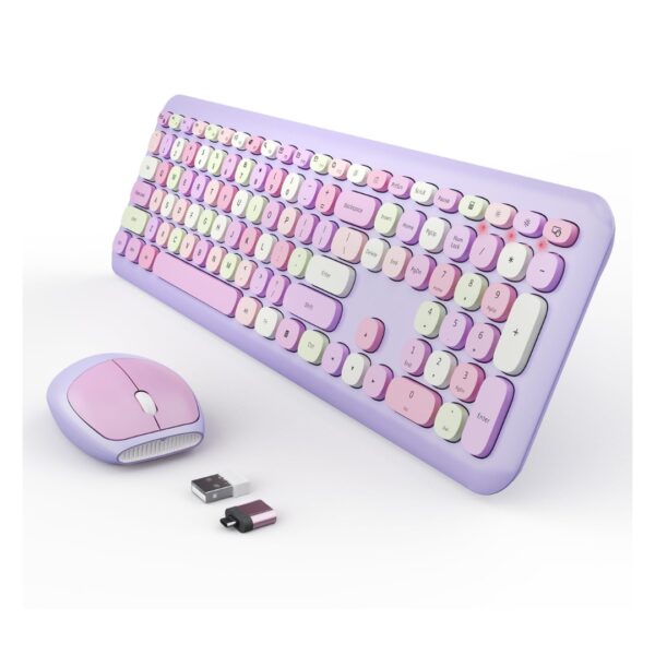 KIT TECLADO E MOUSE SEM FIO COLORS