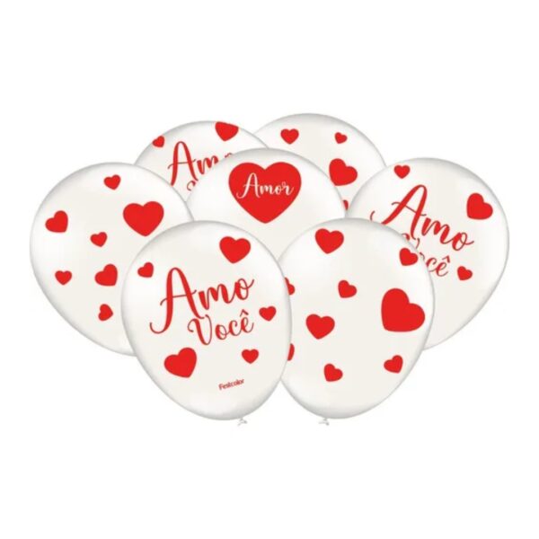BALAO CORACOES LOVE BRANCO C/ 25UN
